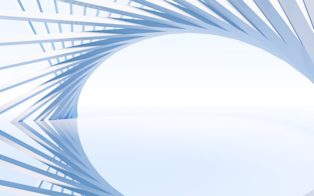 抽象建筑和曲线背景，三维渲染。图片下载