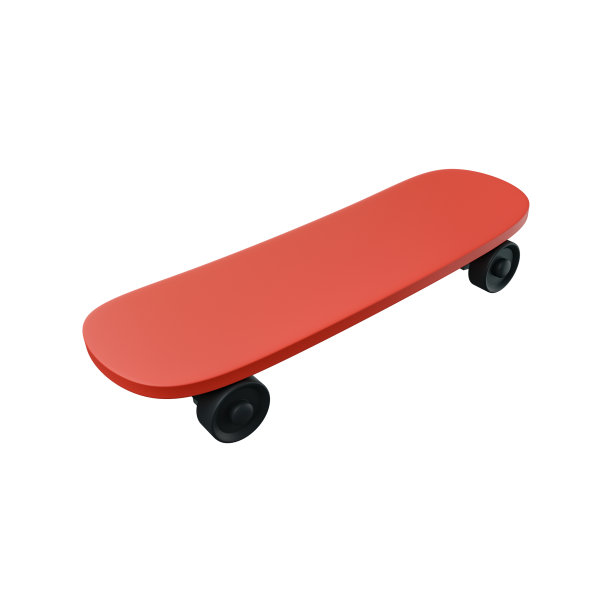 3d滑板插图孤立的白色。排泄运动概念与3d滑板插图图片下载