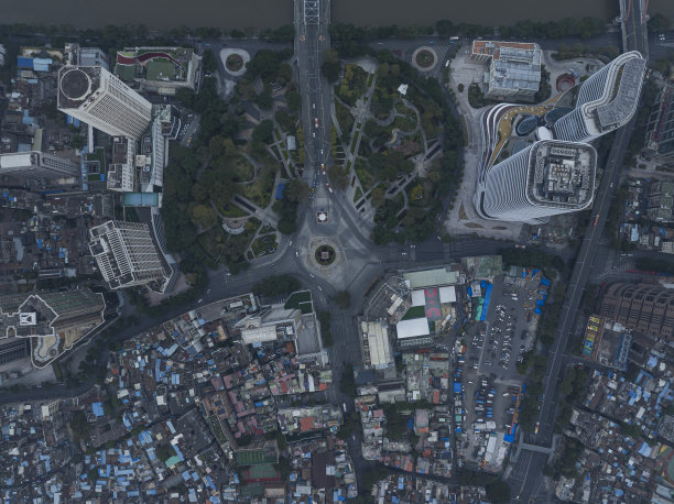 中国广州全景天际线航拍照片图片下载