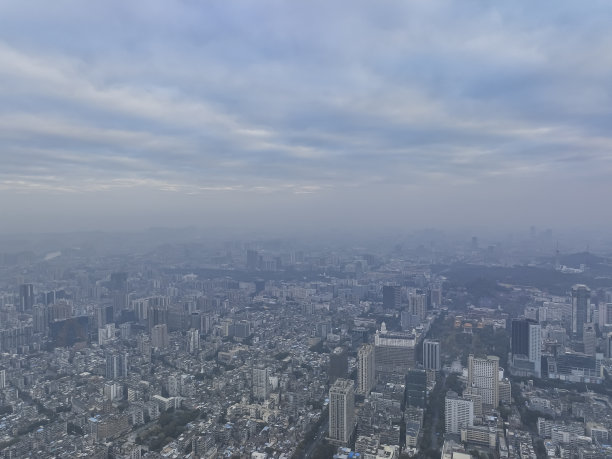 中国广州全景天际线航拍照片图片下载