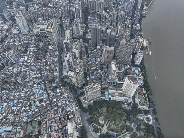中国广州全景天际线航拍照片图片下载