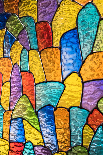 餐厅的彩色玻璃窗图片下载