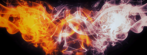 抽象的背景与旋转火焰和烟雾图片下载