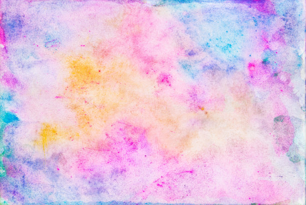 抽象的蓝色、紫色、橙色、黄色和绿色水彩纸纹理背景。图片下载