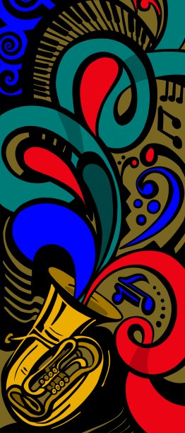 音乐旗帜爵士大号图片下载