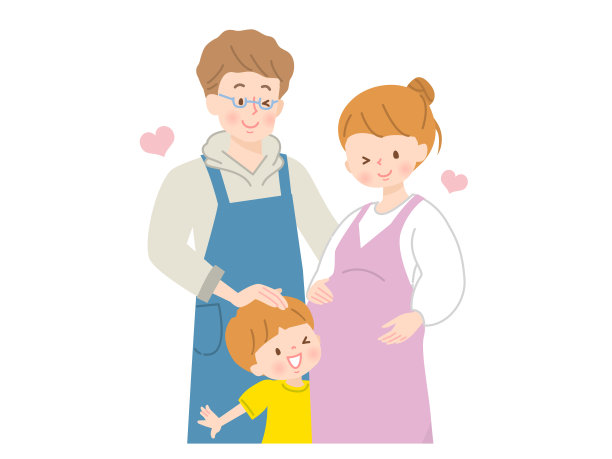 家人都等不及要给孩子做矢量插画了图片下载