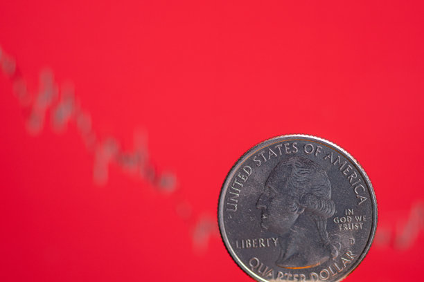 美元股市崩盘。经济低迷，抛售压力大。全球经济衰退，金融危机。图片下载