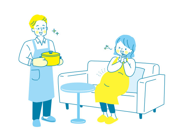 丈夫为孕妇煮火锅图片下载