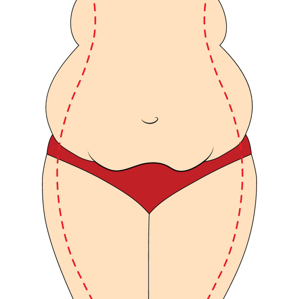 矢量插图的妇女下身轮廓与弯曲的臀部超重的内裤。减肥健康饮食整形身体积极自爱图片下载