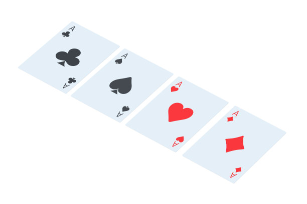 套房打牌孤立的白色背景。三维渲染图片下载