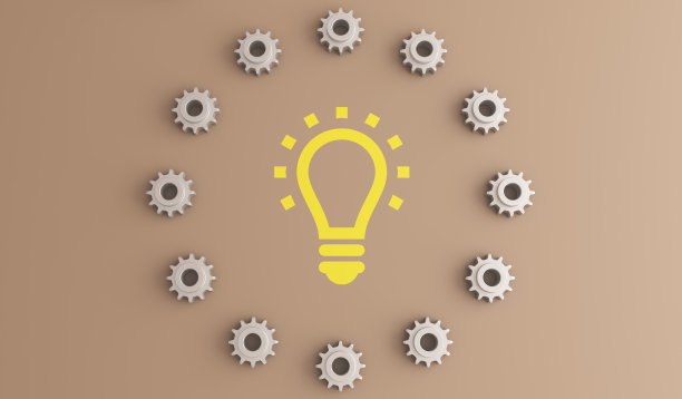 灯泡图标和齿轮。创新与理念。图片下载