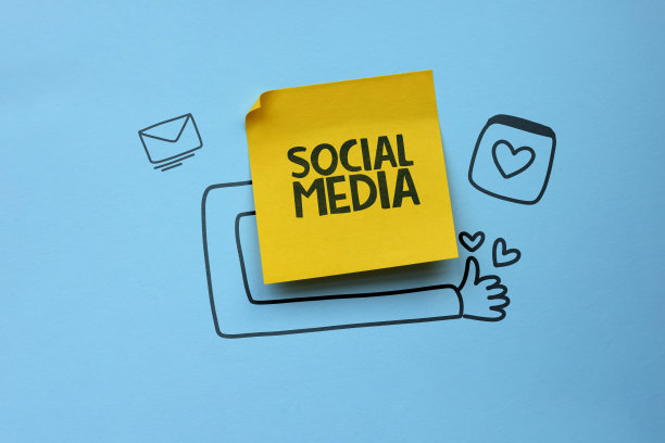 社交媒体图标与粘合剂备注图片下载