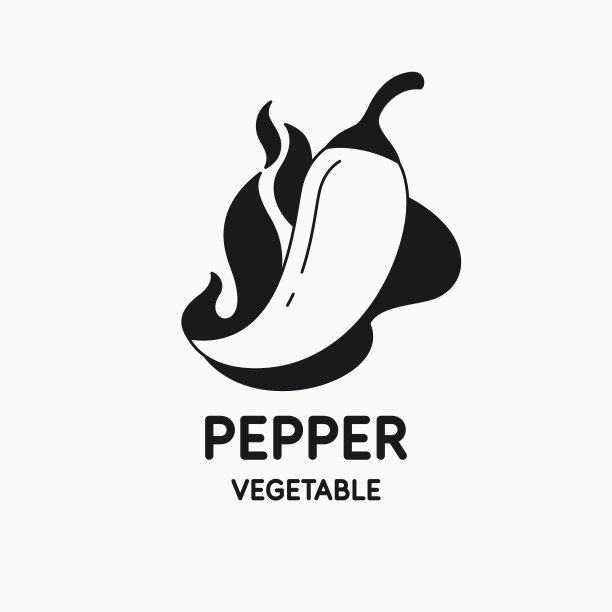 现代风格的胡椒插图。光背景上的孤立图像。图片下载