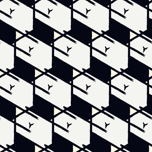 漆刷几何无缝图案。艺术手绘现代印刷。Linocut风格的背景。网格点缀。时尚当代地理壁纸图片下载