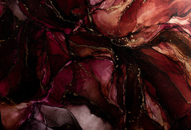 奢华的抽象背景在酒精墨技术粉金液体绘画图片下载