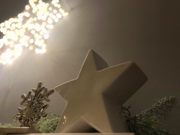 装饰壁炉的圣诞装饰品图片下载