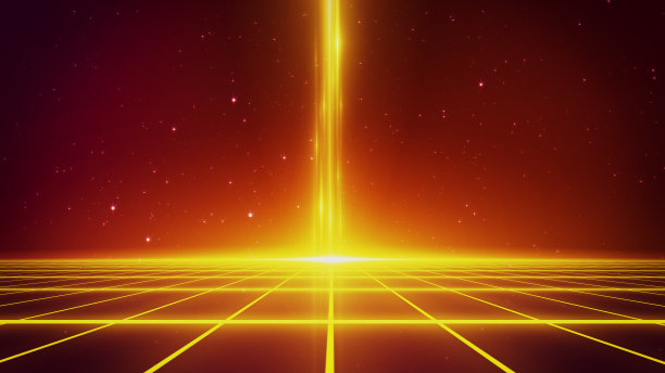 80 -90年代的未来网格景观。图片下载