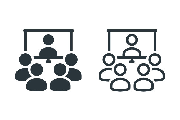 视频会议图标。说明向量图片下载