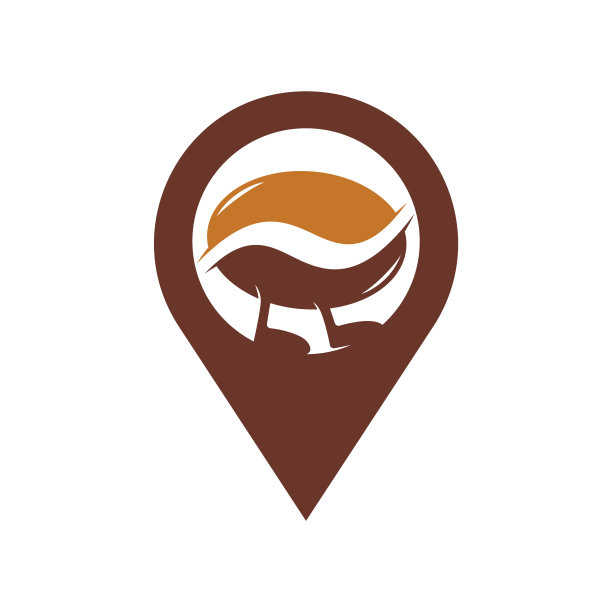 行走的咖啡标志模板。图片下载