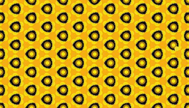 墙纸:抽象的向日葵。黄色、浅橙色和黑色。高清晰度(高清格式)。插图图片下载