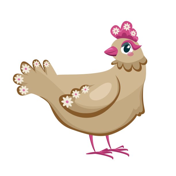 可爱的妈妈鸡矢量图标插图。动物自然图标概念隔离溢价矢量。平面卡通风格图片下载