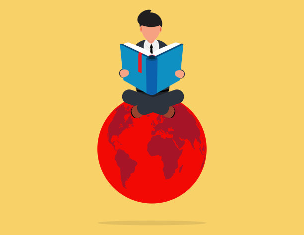 世界读书日。商人在读一本关于全球的书图片下载