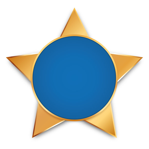 矢量插图的金色星形状奖横幅与金框架图片下载