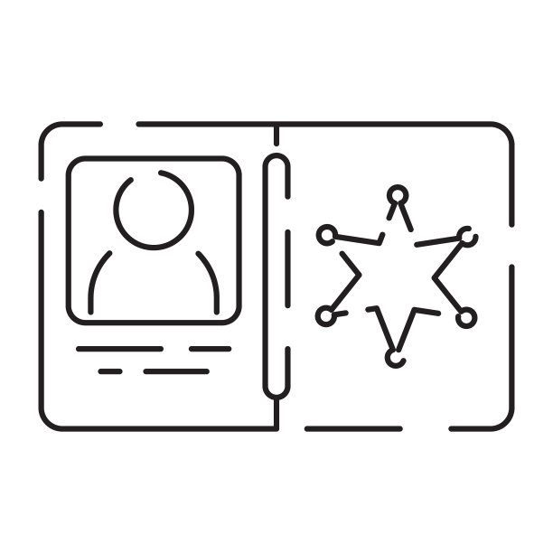 警戒线图标。法律和审判线图标。司法，法院和政府矢量线性图标。警察徽章图片下载