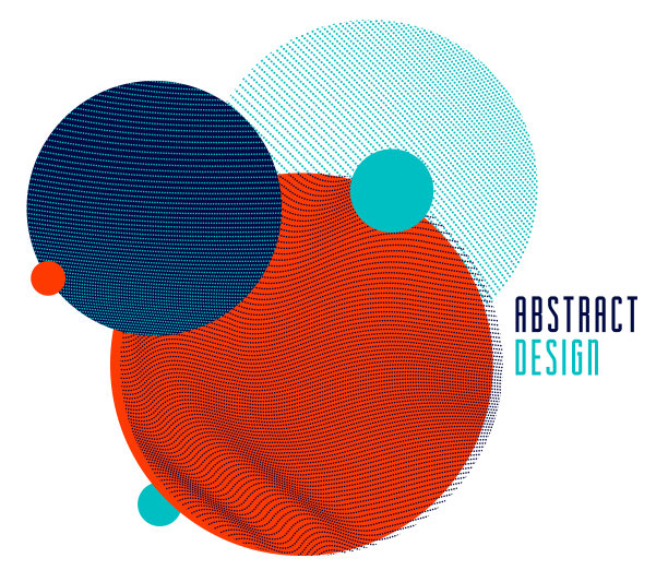 抽象的矢量背景与新潮的色彩圆圈和流动的粒子纹理现代设计，点网格元素，设计元素隔离。图片下载