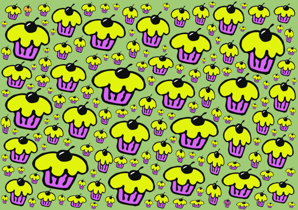 色彩缤纷的纸杯蛋糕设计图片下载