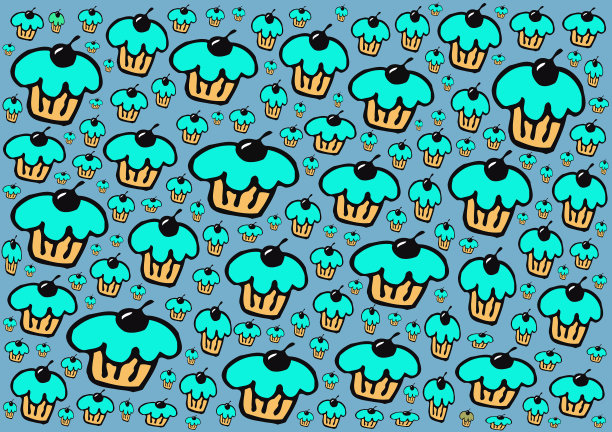 色彩缤纷的纸杯蛋糕设计图片下载