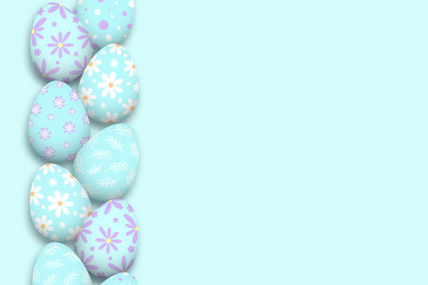 复活节彩蛋在蓝色背景股票插图图片下载