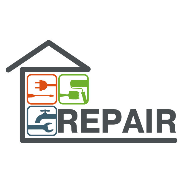 维修标志为业务。电力，管道和绘画设计图片下载