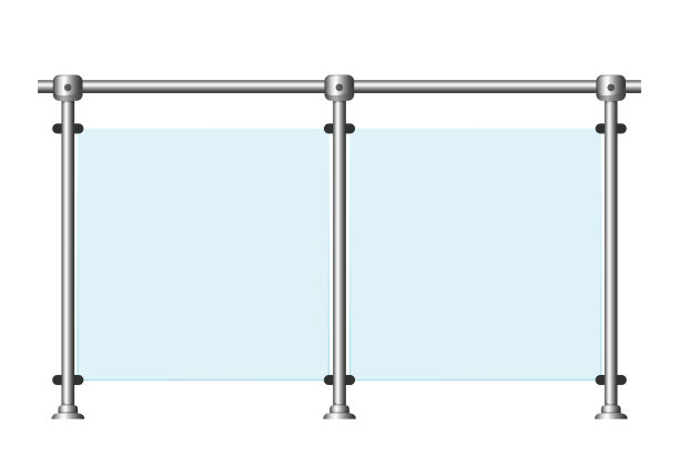 阳台栏杆玻璃栅栏栏杆栏杆阳台屏障隔离在白色背景。矢量卡通平面设计元素说明图片下载