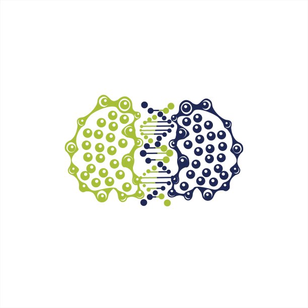 智能大脑DNA螺旋转移系统标志和矢量图标图片下载