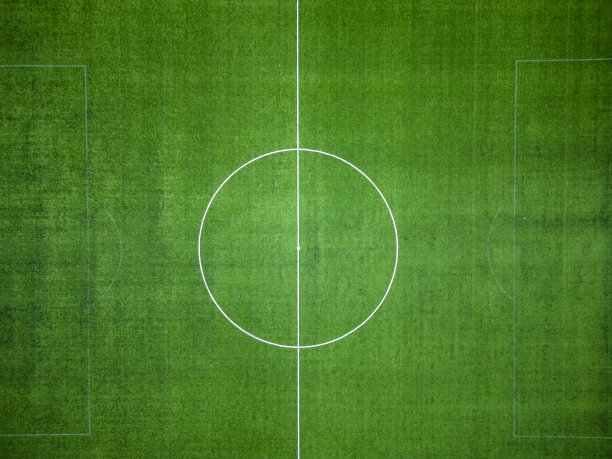 空旷的绿草足球场，鸟瞰图片下载