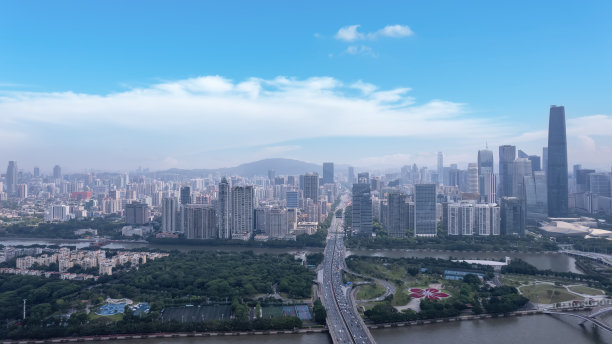 广州城市建筑天际线航拍照片图片下载
