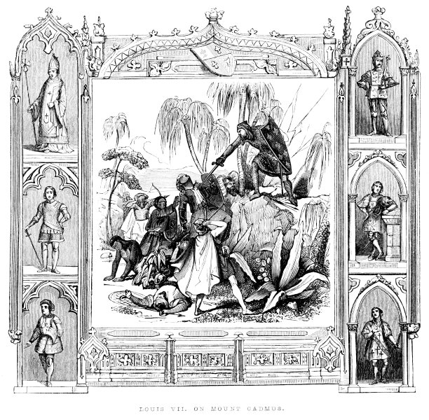 路易七世在十字军东征中被土耳其人击败，中世纪历史图片下载
