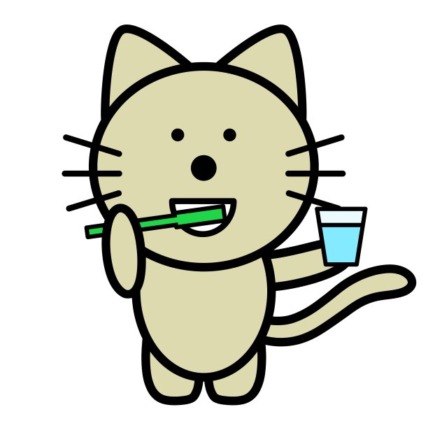 猫刷牙图片下载