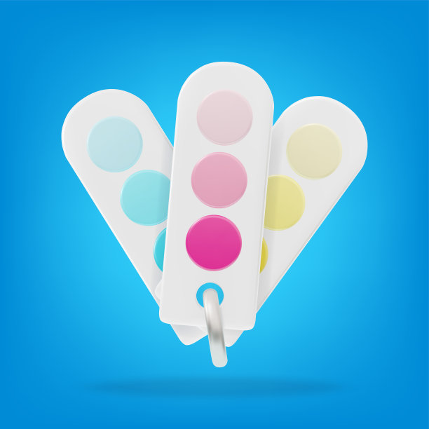 3d调色板的颜色设置橡皮泥卡通风格。向量图片下载