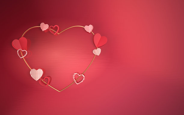 纸心形情人节概念的黄金心形图片下载