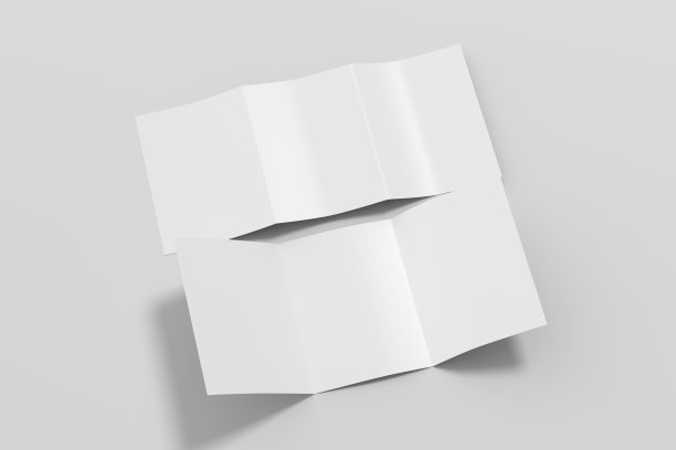 三福小册子A4小册子模型在白色背景图片下载