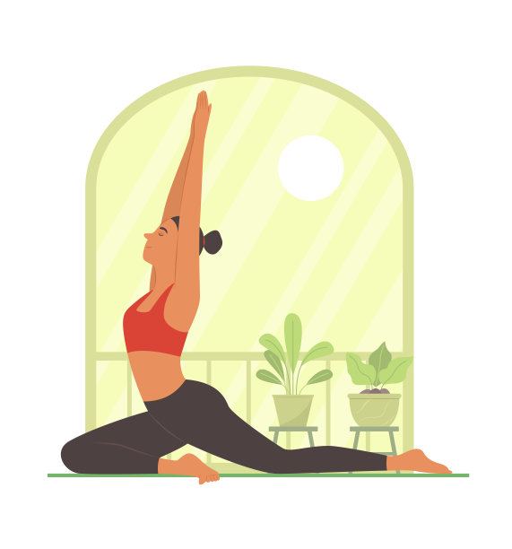 女人在家练习瑜伽图片下载