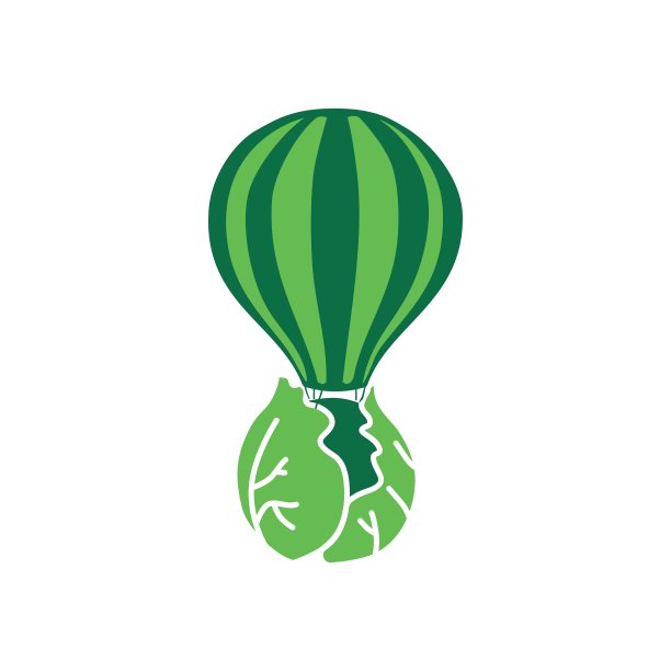 蔬菜气球食品素食餐厅标志图片下载