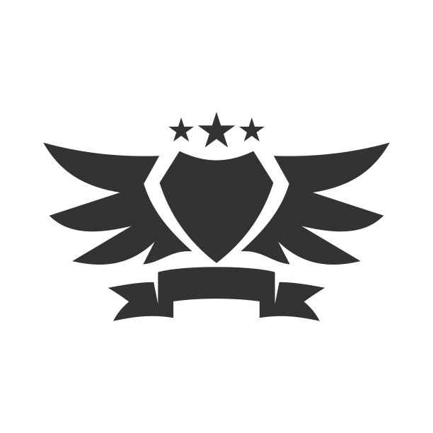 徽章空白翼盾丝带标志模板图标插图品牌标识图片下载