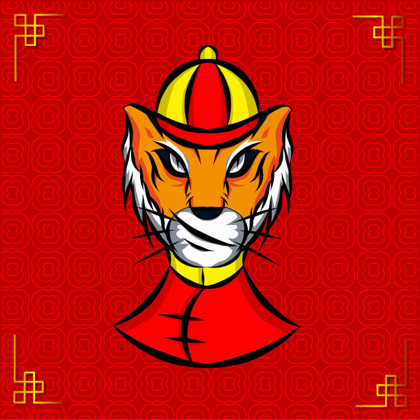 虎是中国十二生肖符号，标志农历新年吉祥物图片下载
