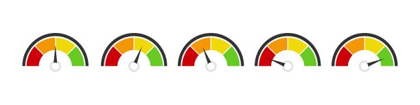 速度计图标设置。矢量插图。图片下载