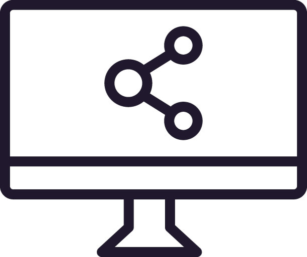 白色背景上的计算机线图标图片下载