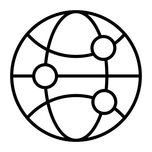 白色背景上的全球网络矢量图标图片下载