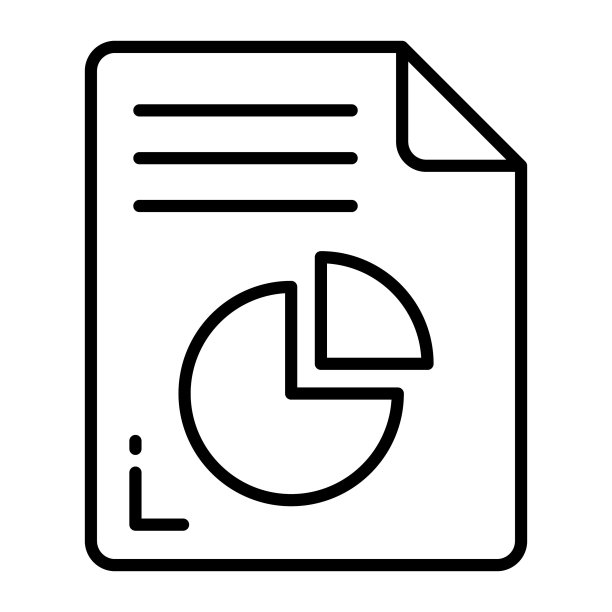 时尚风格的财务报告矢量图标图片下载